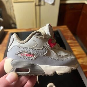 Nike Gray and Red Sneakers with Velcro Closure
